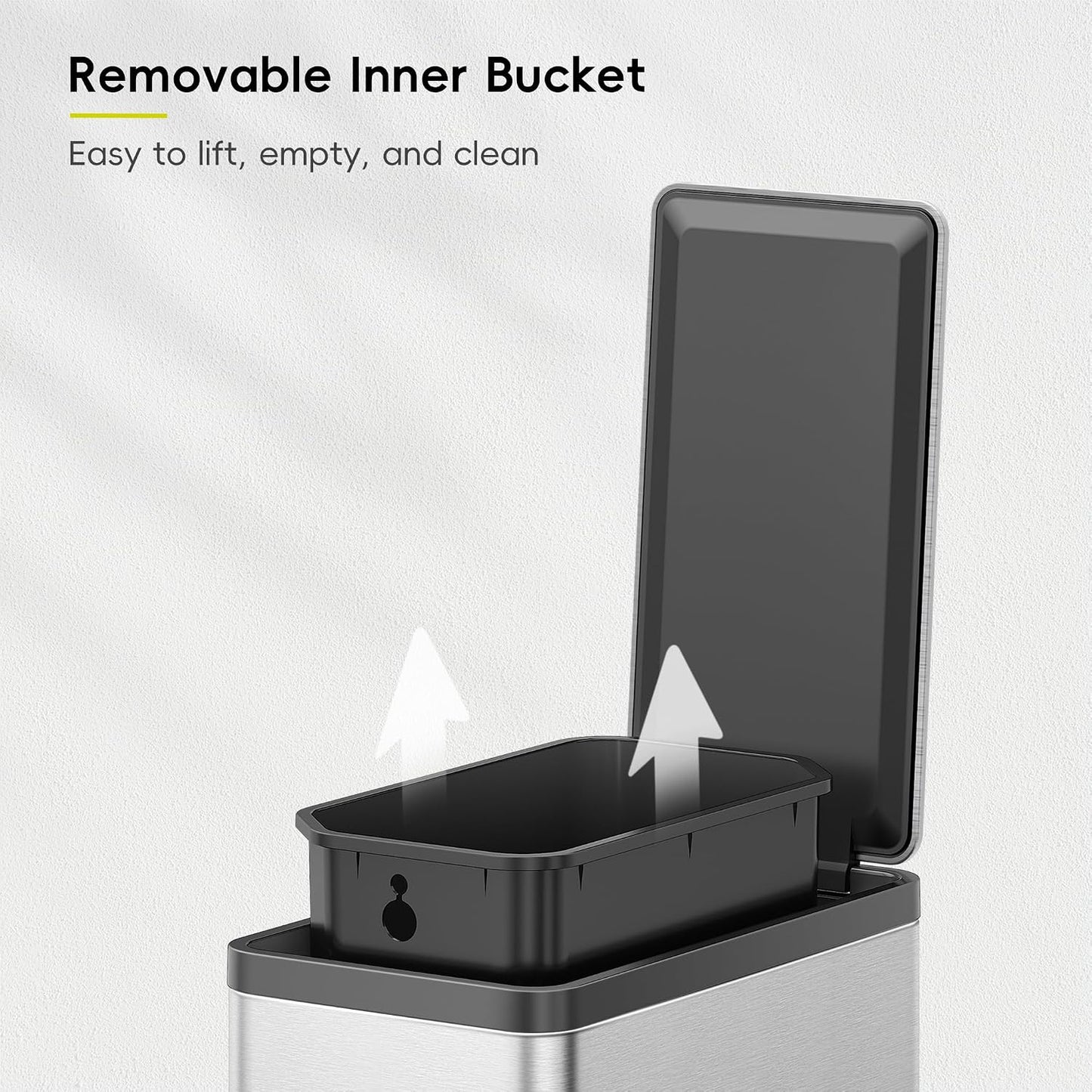 Cubo basura acero inox 6L con tapa y pedal