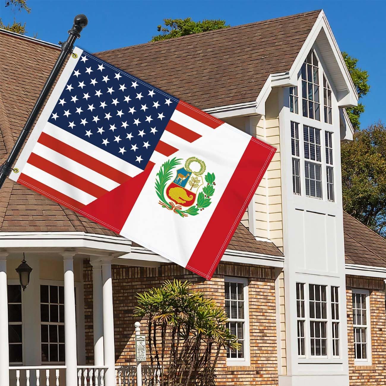 Bandera Perú 2x3ft 60x35pulg 150d doble cara decoración exterior