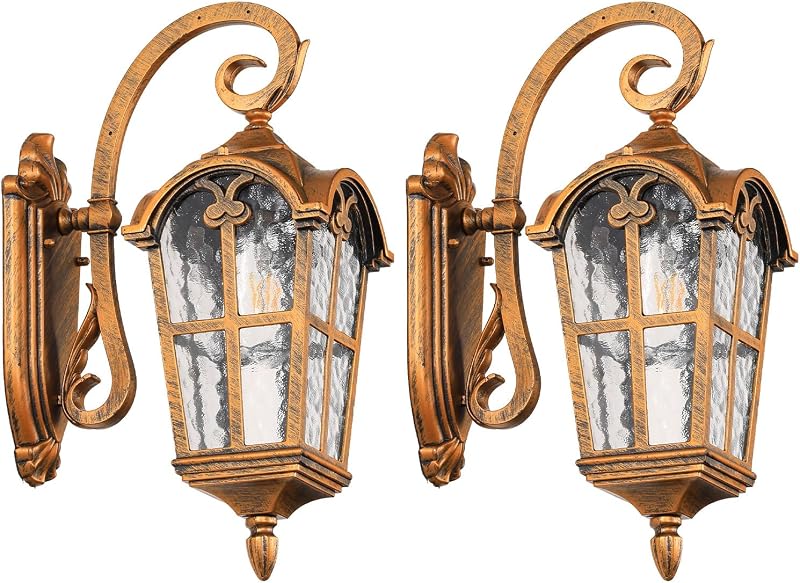Luces pared exterior doradas aluminio impermeable 17.1