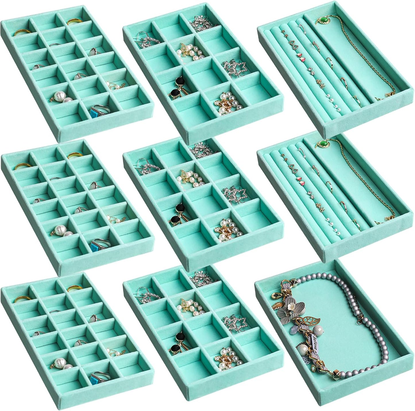 Bandeja organizadora terciopelo para anillos y aretes