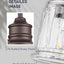 Lámpara baño 3 luces cristal campana bronce aceitado