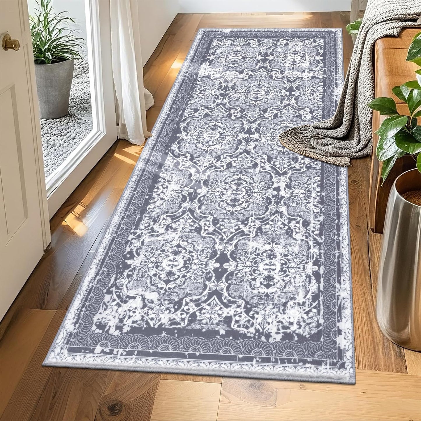 Alfombra lavable antiderrap estilo granja 2'x5"