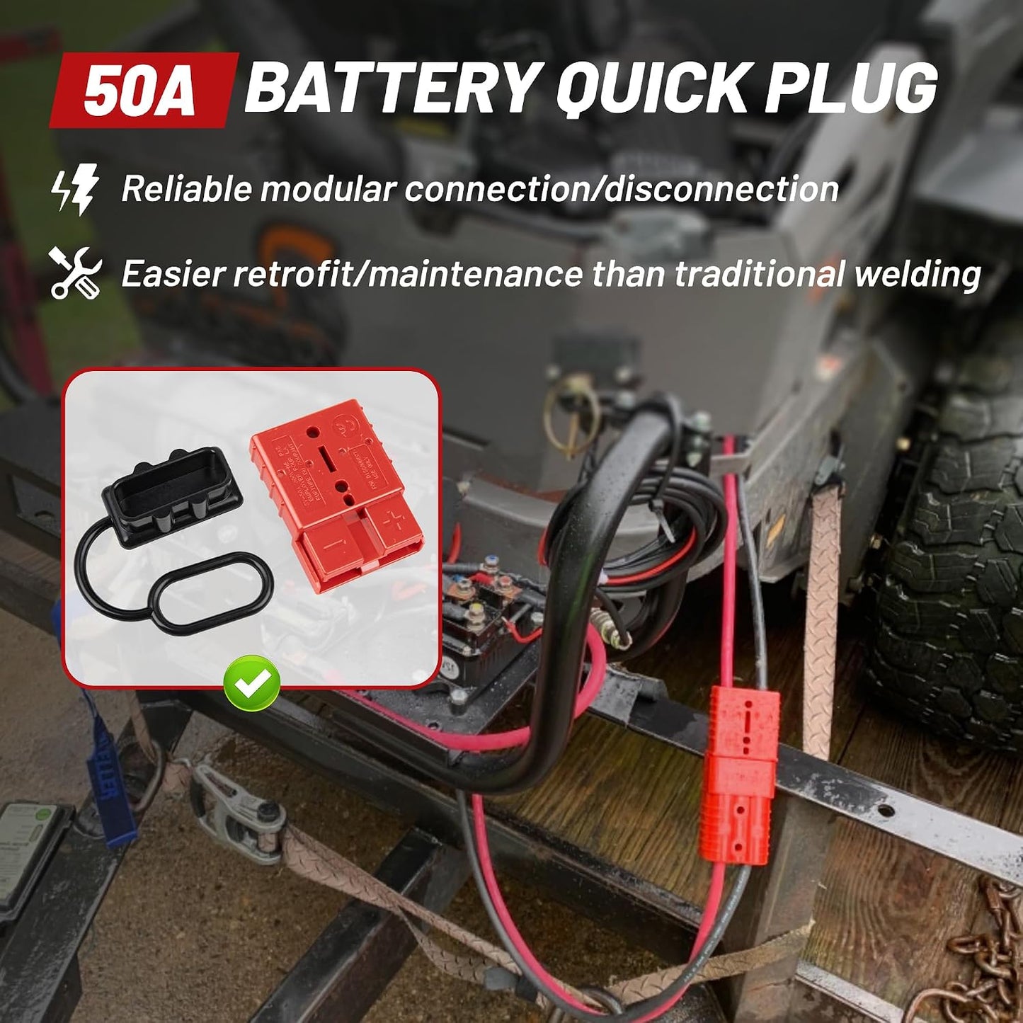 Conector batería 50A 6-12 AWG tipo Anderson SB50