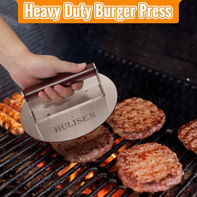 Juego Prensa Hamburguesas y Tapa Rociado Acero Inox 8.5pulg