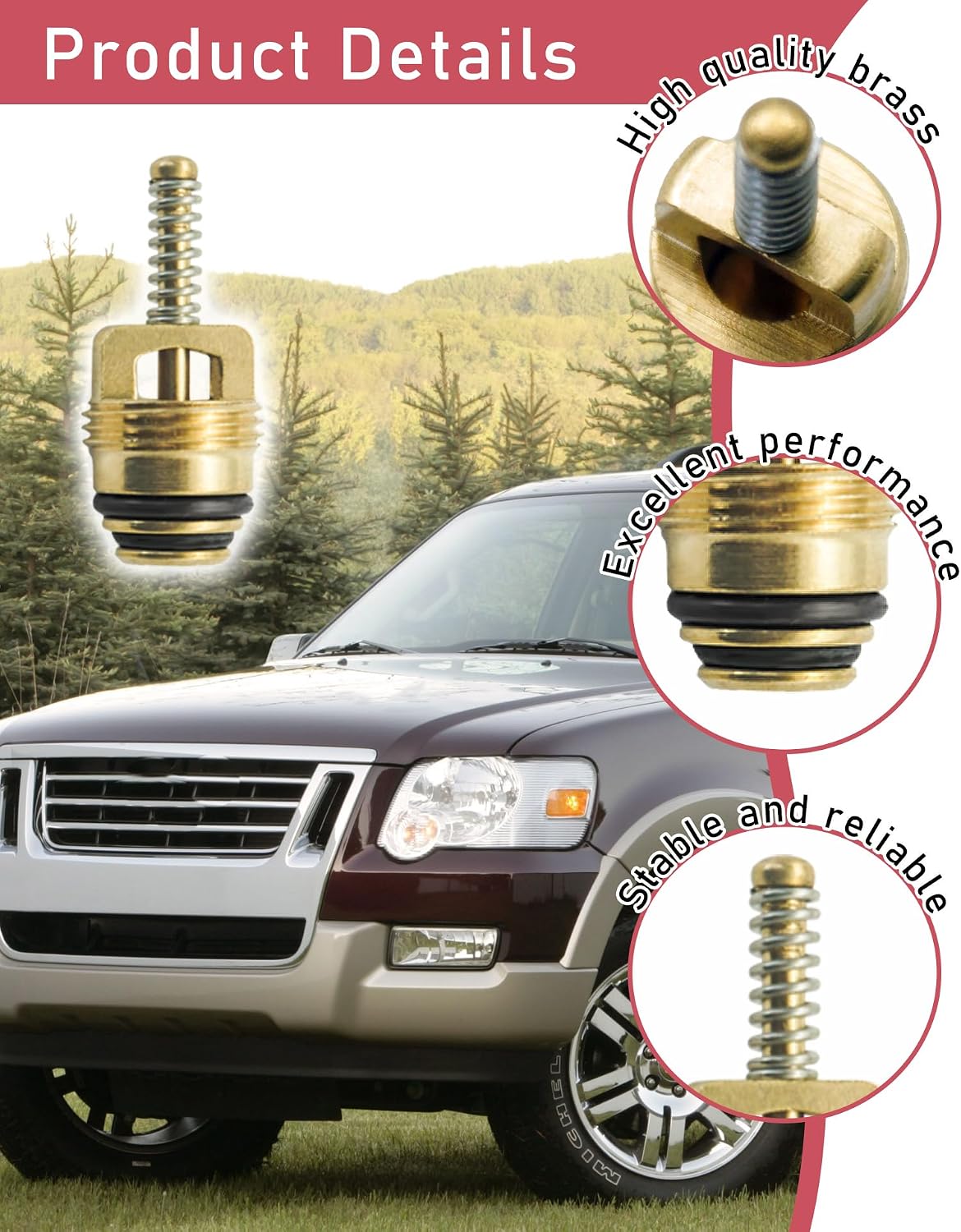 25 Unids Válvula Schrader M10 Latón Comp GM Chrysler 134A
