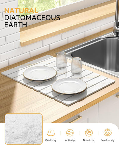 Tapete piedra secado rápido encimera cocina plegable