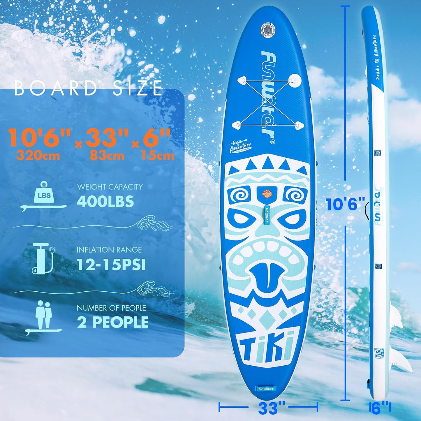 Tabla SUP inflable 8'/10'/11'6" con accesorios