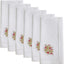 Servilletas bordadas ramas bayas hechas a mano set 6