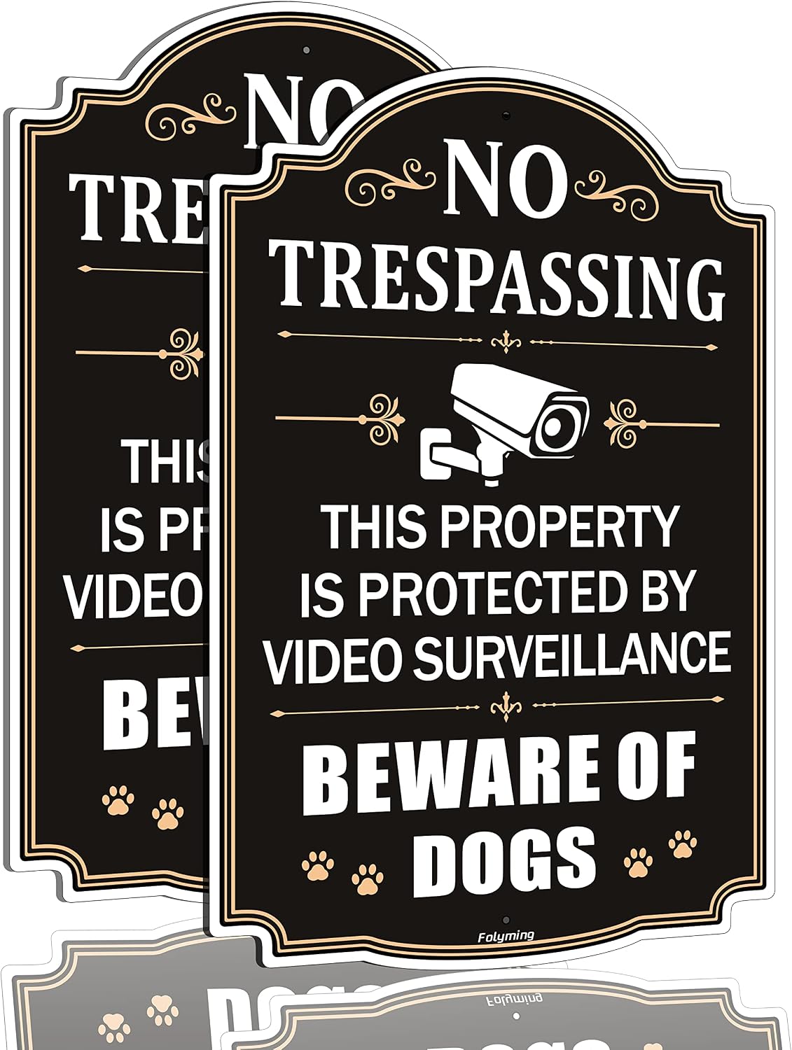 2 Carteles No Trespassing 12x8" Metal Reflectante