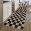 Alfombra pasillo yute cuadros 2.6x8ft negra antiderrap