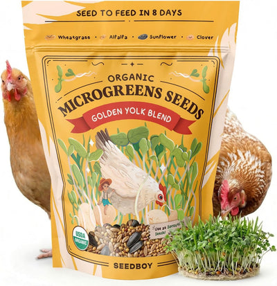 Semillas microverdes orgánicas para pollos 8oz