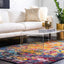 Alfombra rectangular moderna abstracta 8x11ft multicolor