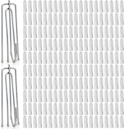 200 Ganchos Plisados Metálicos para Cortinas Puerta Ventana
