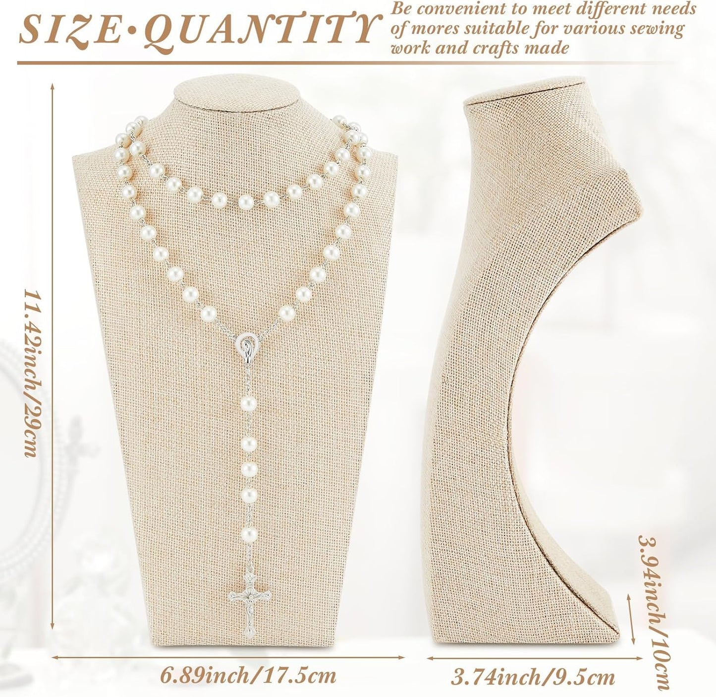 Set 9 Pzas Soporte Collares Lino para Joyas