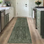 Alfombra pasillo 2x6ft verde vintage floral