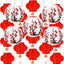 25 Linternas Papel Cerezo y Rojas Decoración Fiesta Oriental