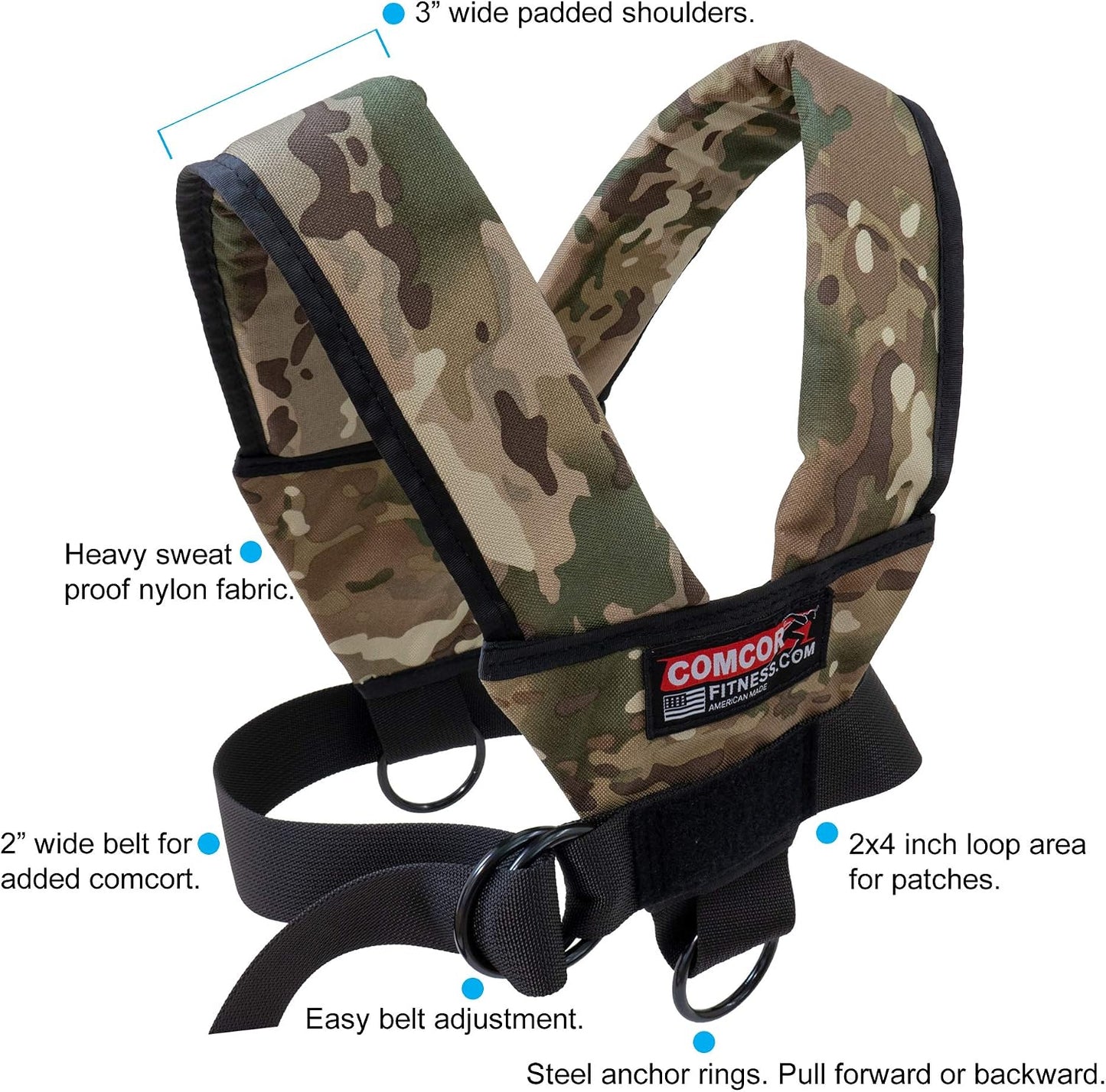 Arnés trineo adulto camuflaje hombros acolchados