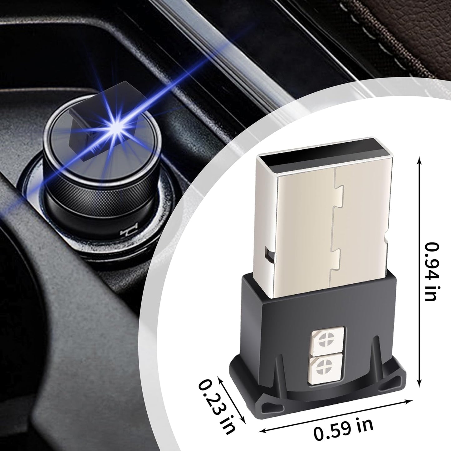 Luz LED USB para coche, hogar y oficina con interfaz de enchufe