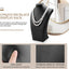 Busto expositor collares cuero PU negro 11.4x6.7