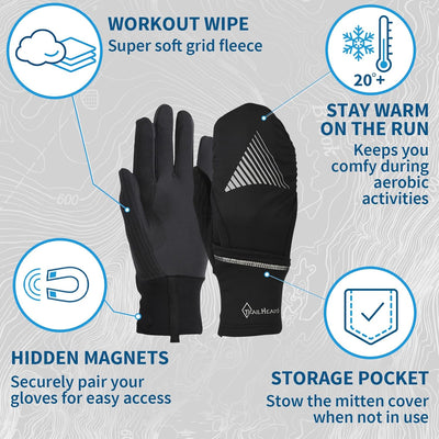 Guantes para Correr Convertibles en Tela Transpirable