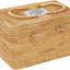 Cesta ratán 12x8x7.5" con tapa almacenamiento estante