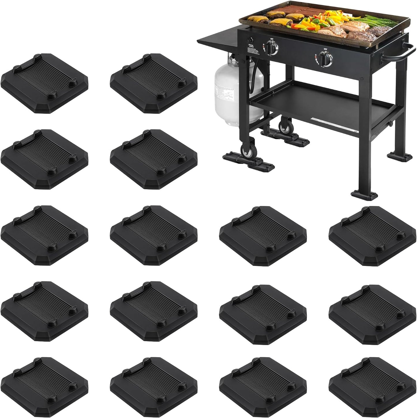 Kit 16 Pzas Cuñas Niveladoras para Plancha Blackstone Goma