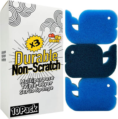 10 Esponjas Multiusos Doble Cara Triple Capa para Cocina