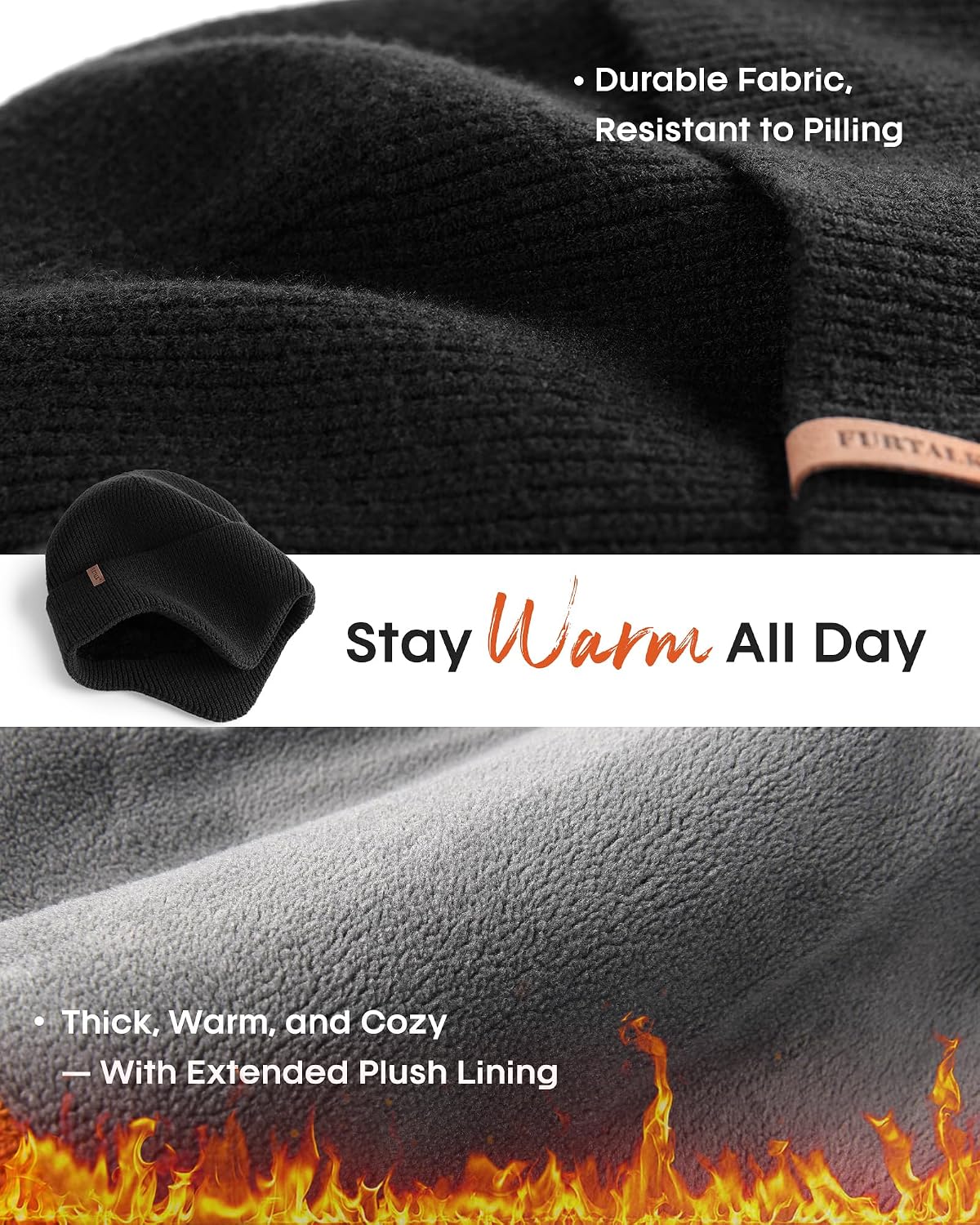 Gorro invierno con solapa forro polar hombre