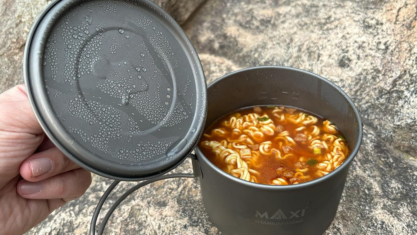 Olla titanio 30.4oz con tapa ultraligera camping
