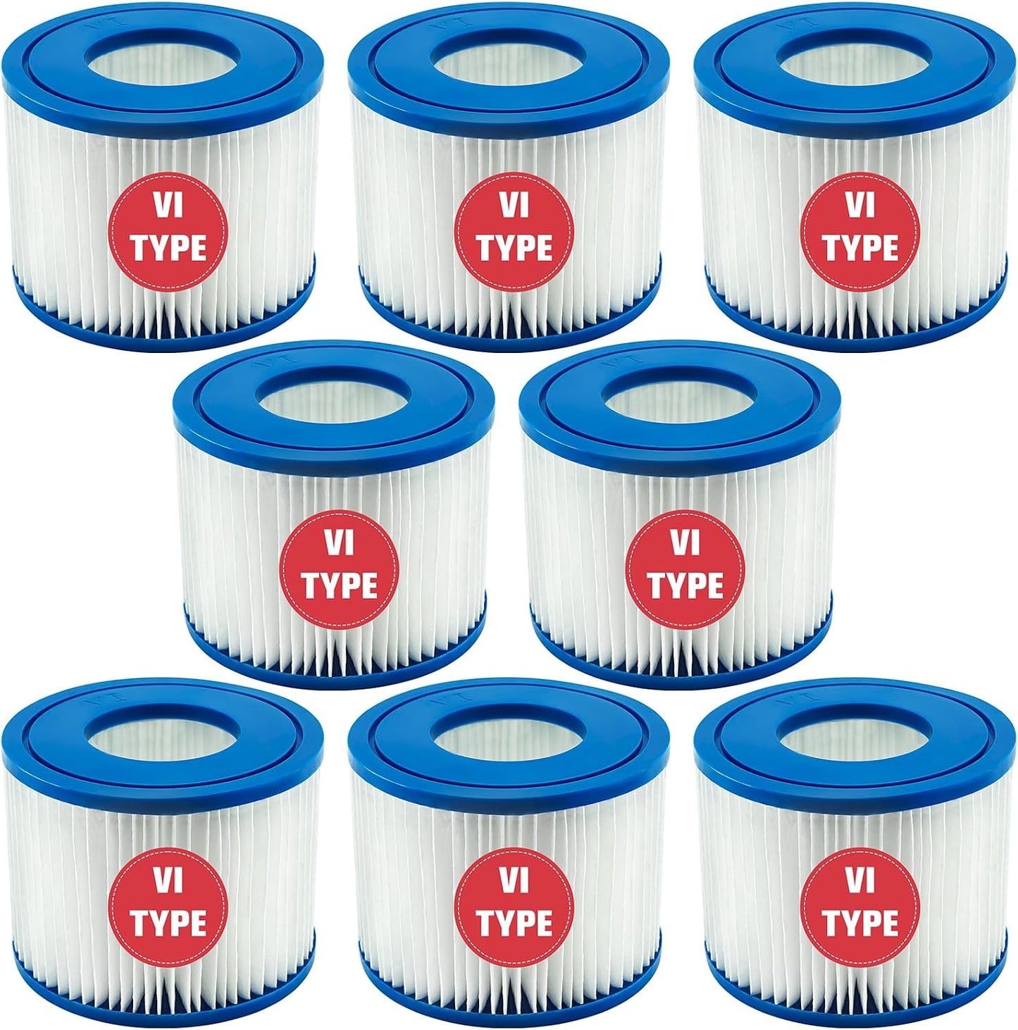 Filtros spa tipo VI para jacuzzi inflable 4.2x3.1pulg 8 pzas