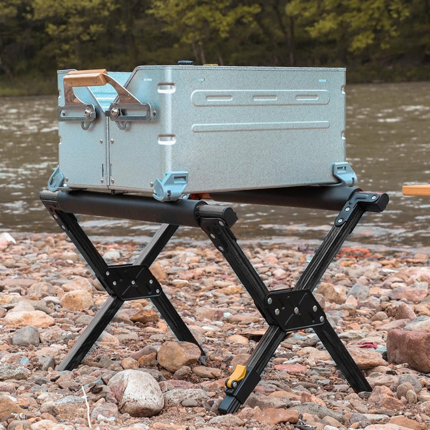 Soporte enfriador camping ajustable aluminio plegable
