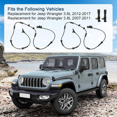 Sensor velocidad rueda ABS Jeep Wrangler 3.6L 12-17 4 Pzas