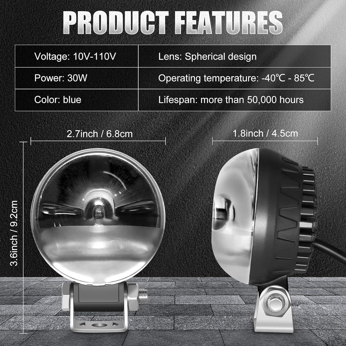 Carretilla elevadora con luz led azul 30w 10-110v