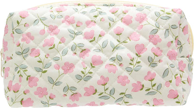 Bolsa maquillaje vintage acolchada estuche brochas lápices viaje