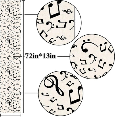 Camino mesa lino notas musicales 13x72pulg eventos bodas comedor