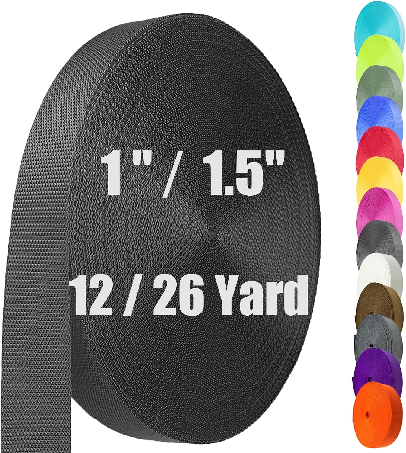 Correa nailon 1 y 1.5 pulg 26yardas duradera