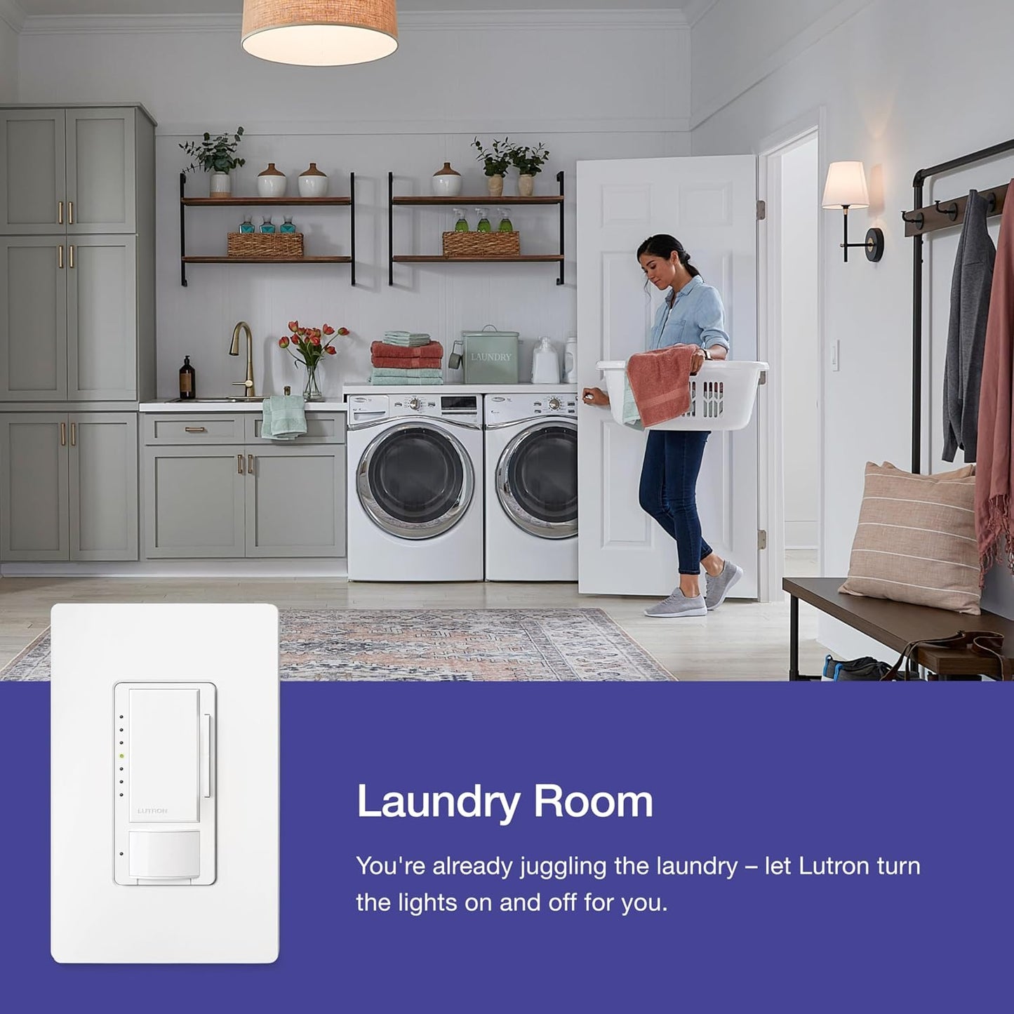 Interruptor atenuador con sensor movimiento baño garaje