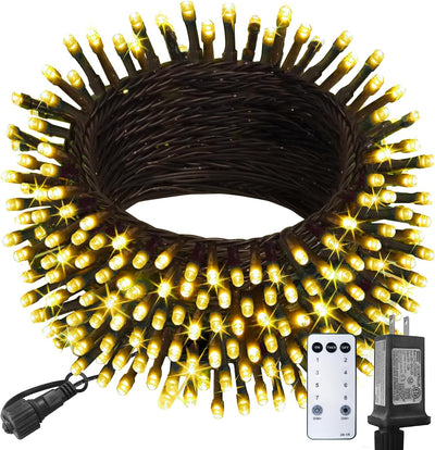 Luces LED Navidad exterior 100ft 300 luces blanco cálido