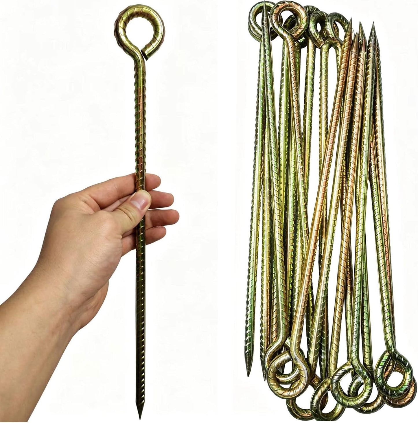 Estacas metal 16" anclaje suelo pack 16