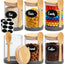 6 Pzas Tarros Vidrio Tapas Bambú 19oz para Té Azúcar Nueces