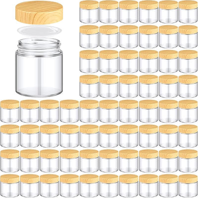 64 Frascos Vidrio 4oz Tapas Plástico Reutilizables