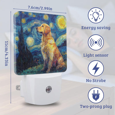 Luz Nocturna Estrellada Perro Sensor Amanecer Dormitorio Baño