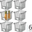 Cesta apilable alambre set 6 color negro mate