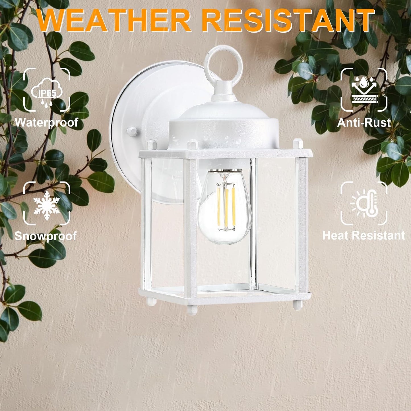 Apliques pared exterior con vidrio transparente luces