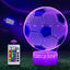 Lámpara ilusión fútbol 3D con control remoto 16 colores
