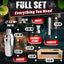 Set 10 Cocteleras Acero Inox con Accesorios Organizador Madera