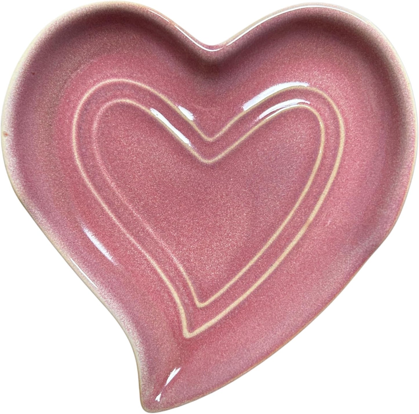 Soporte cerámica cuchara encimera cocina forma corazón rosa