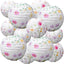 12 Faroles Florales Rosas y Morados para Fiesta Baby Shower Boda