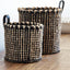 Cesta yute tejida decoración hogar 4x4" negro/natural