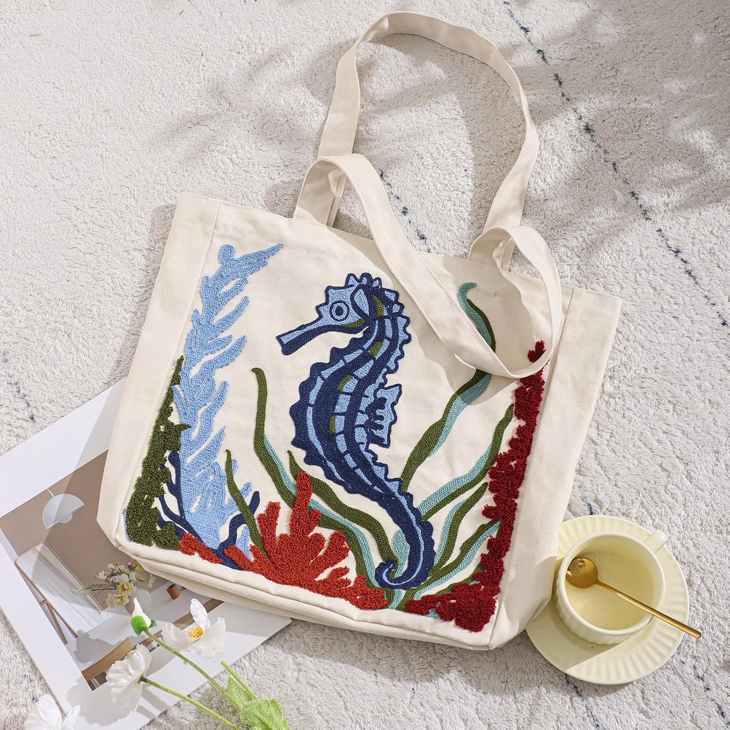 Bolsa lona verano reutiliz. temática oceánica